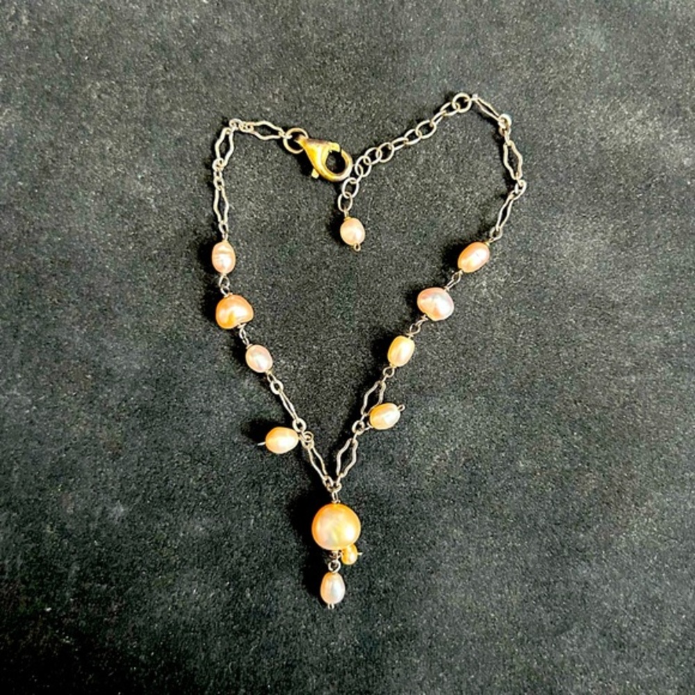 Sterling Silver Pearl Chain Bracelet